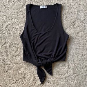 Babaton | Jeronimo Tie Front Tank in Black